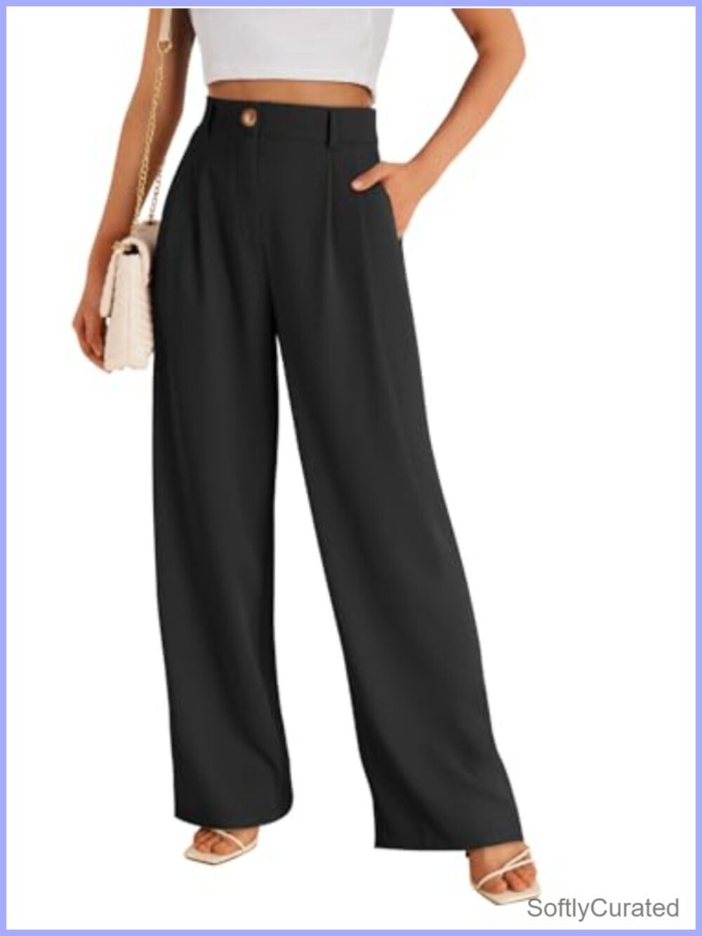 Womens Wide Leg Dress Pants High Rise Pleated Flowy Business Casual Palazzo